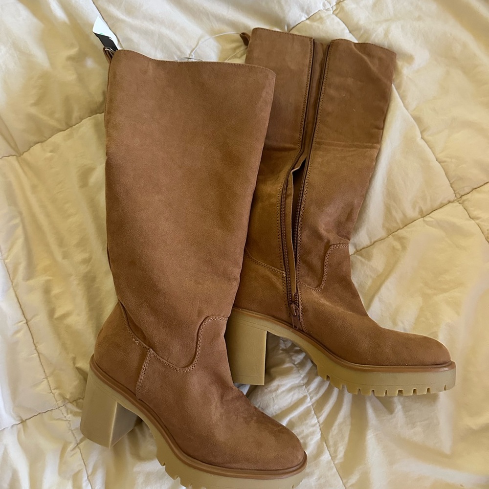 Women's Tan Suede Knee high Boots